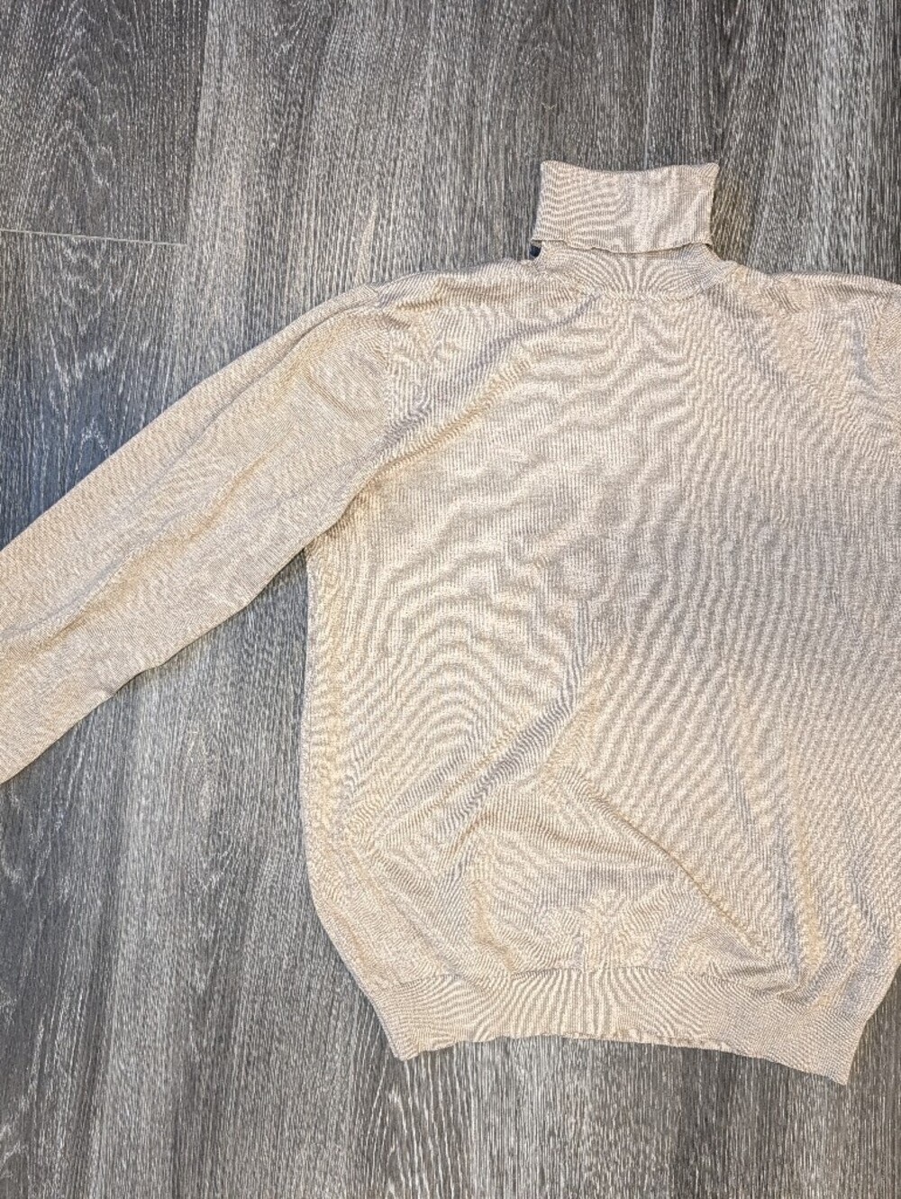 Men's Neutral Cream Turtleneck Sweater Top